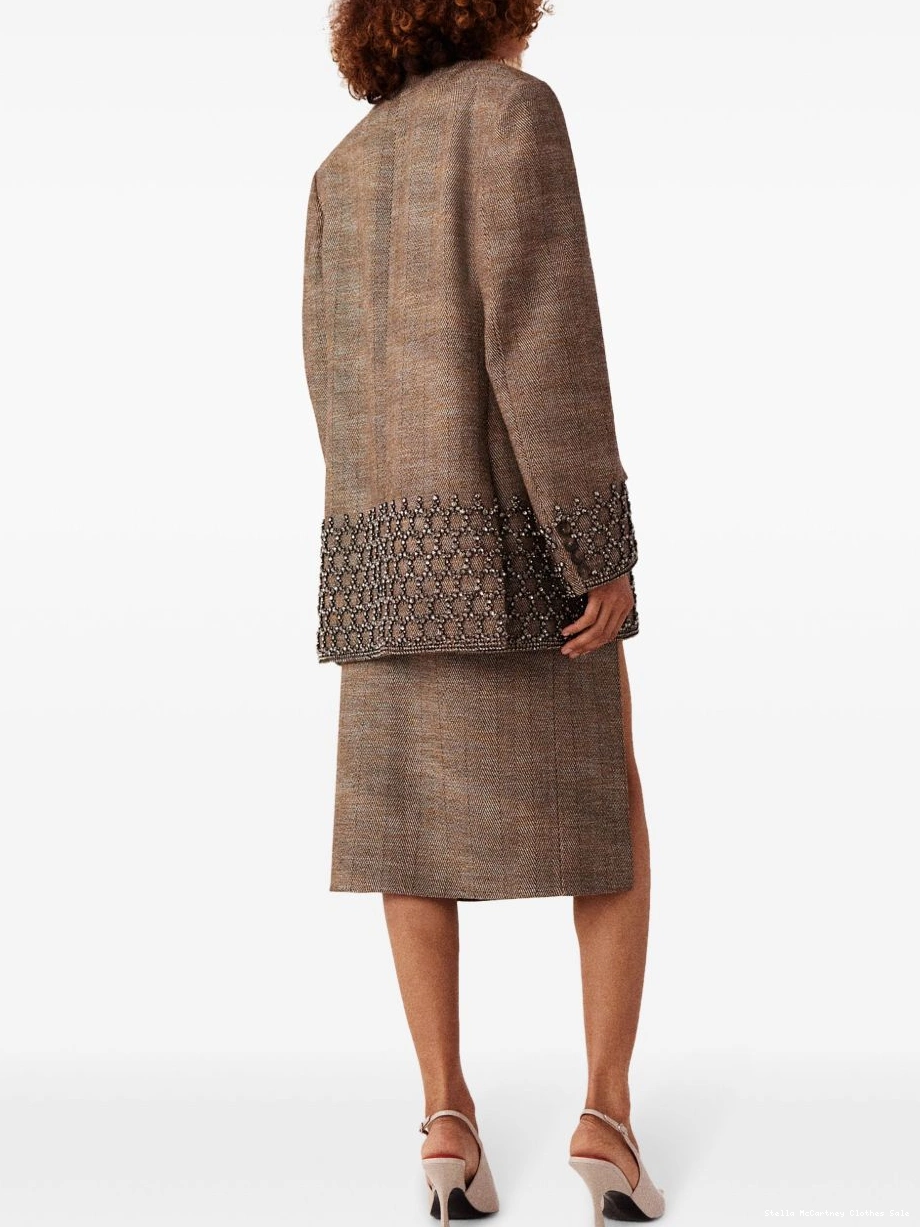 Cheap Women midi skirt Stella side-slit tweed McCartney 0717